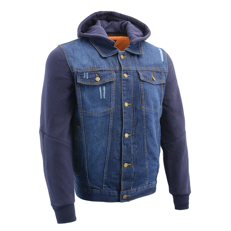 Men’s Denim Hoodie Jean Pocket Jacket