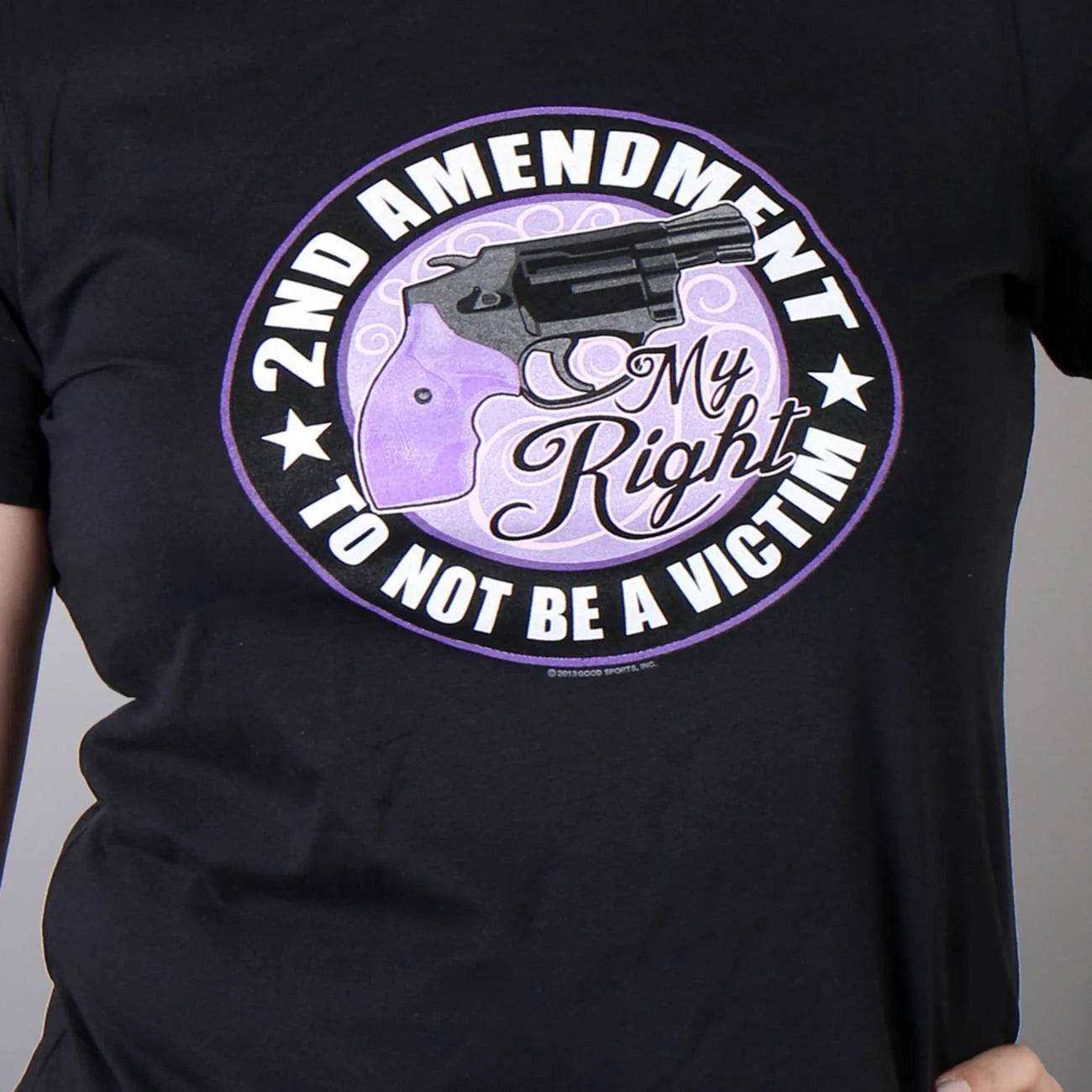 Hot Leathers 2nd Amendment My Right To Not Be A Victim' Black Ladies T-Shirt