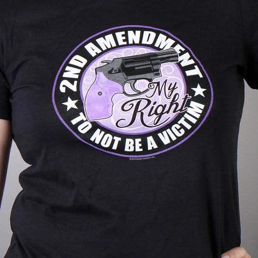 Hot Leathers 2nd Amendment My Right To Not Be A Victim' Black Ladies T-Shirt
