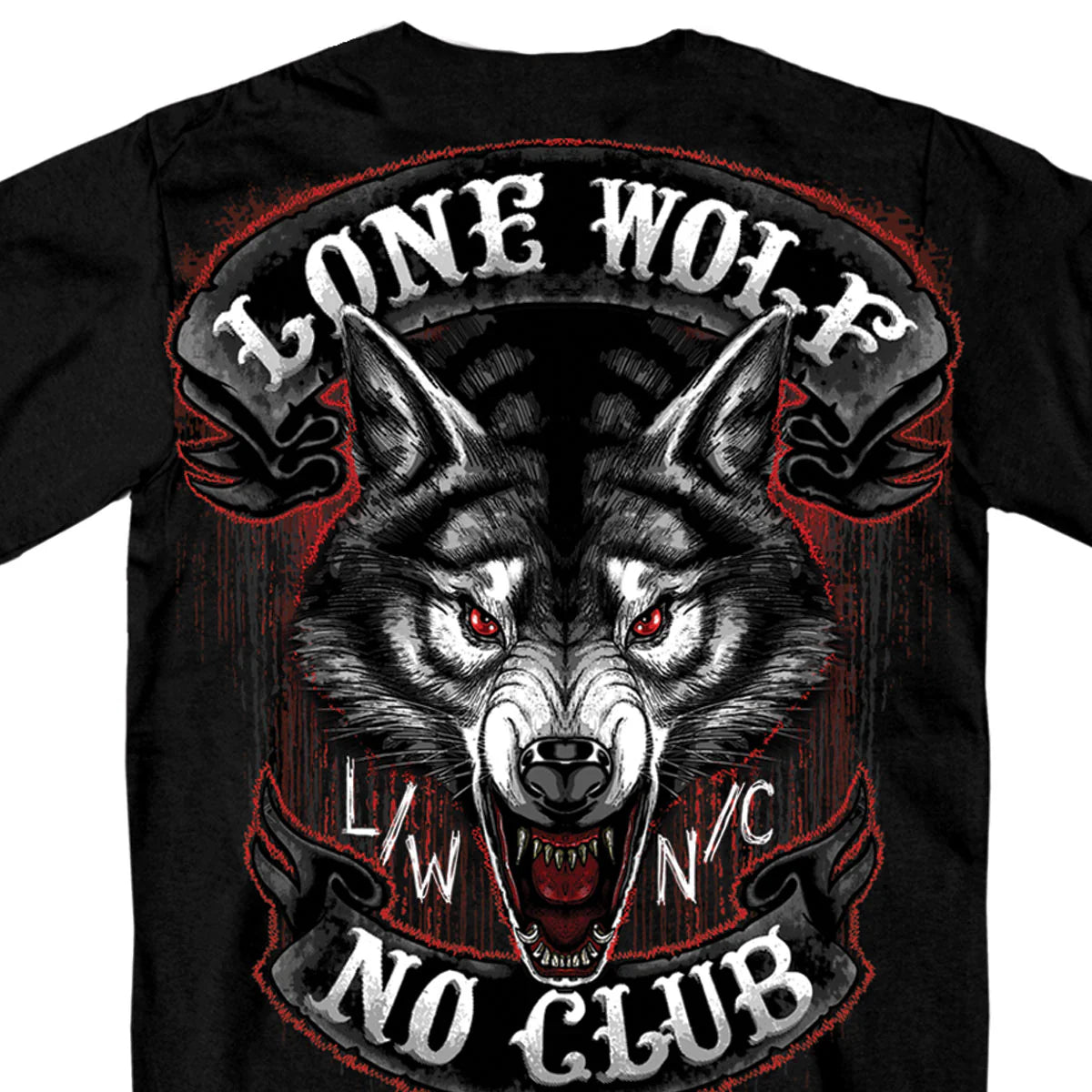 Jumbo Lone Wolf, No Club' Black Men's Black T-Shirt