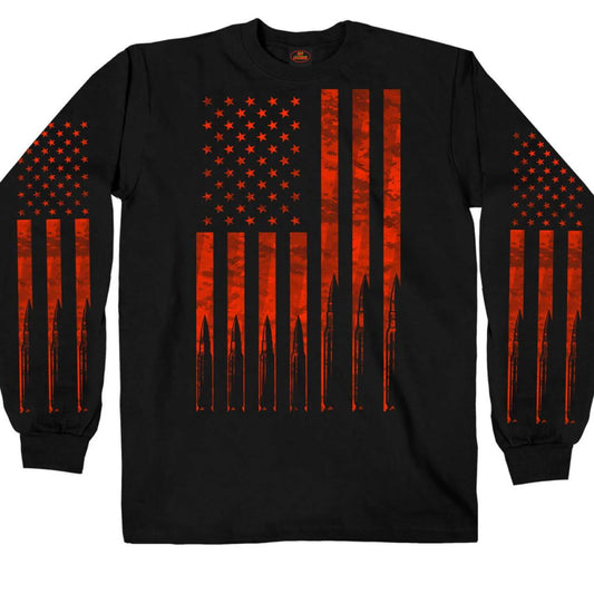 Flag Bullets’ Long Sleeve Black T-Shirt