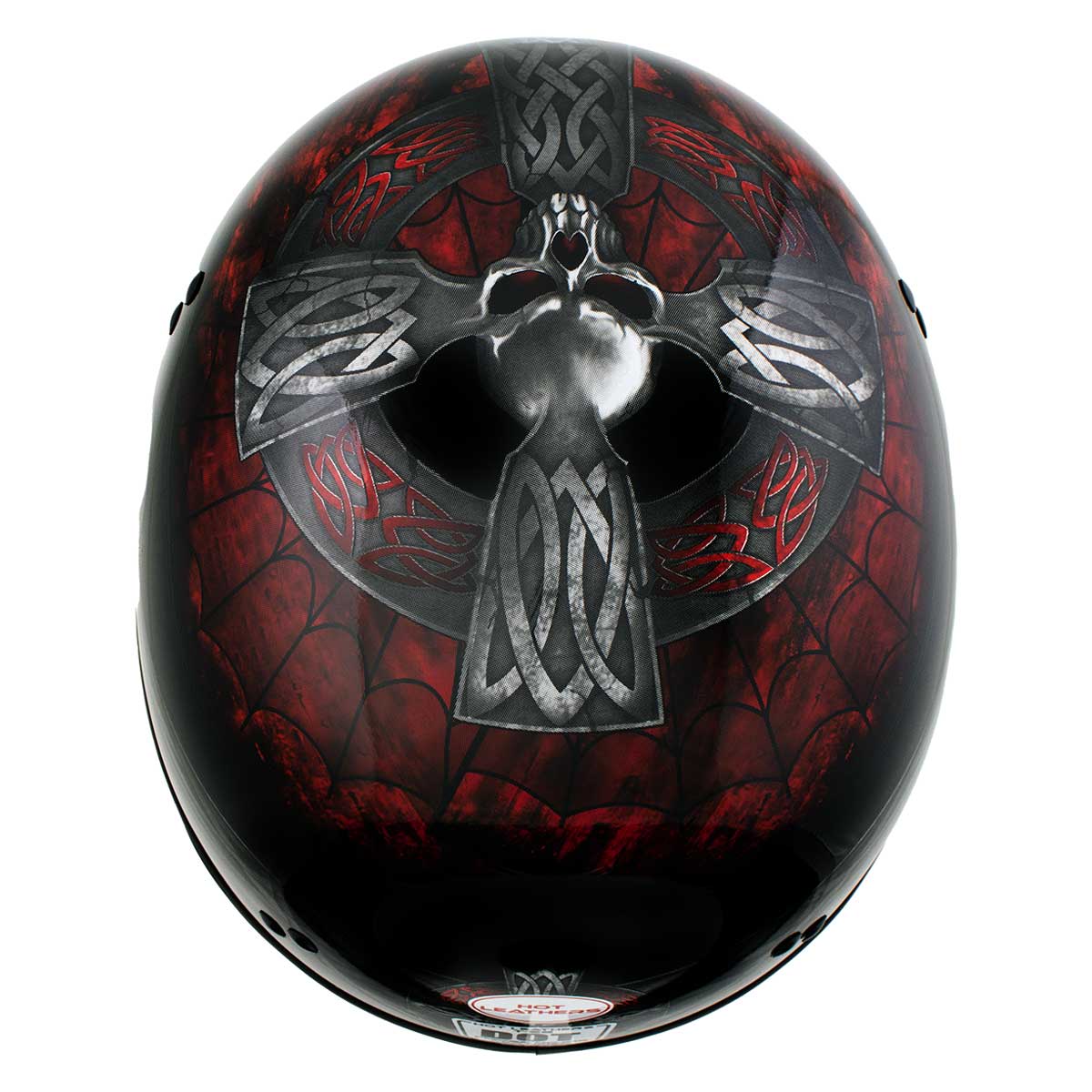 Celtic Cross Motorcycle DOT Approved Skull Cap Half Helmet Biker