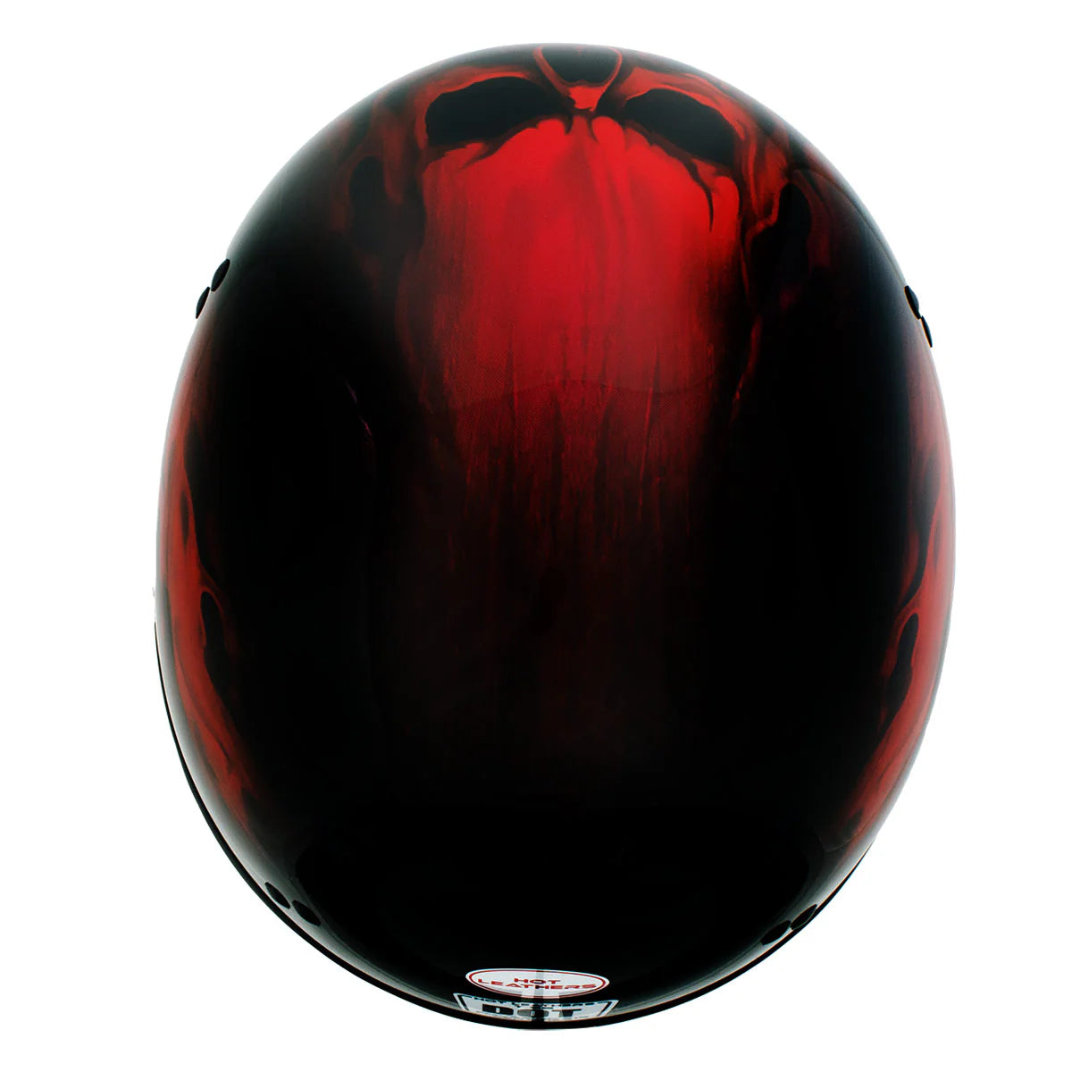 Black Red Flame Skull Motorcycle DOT Approved Skull Cap Half Helmet Biker