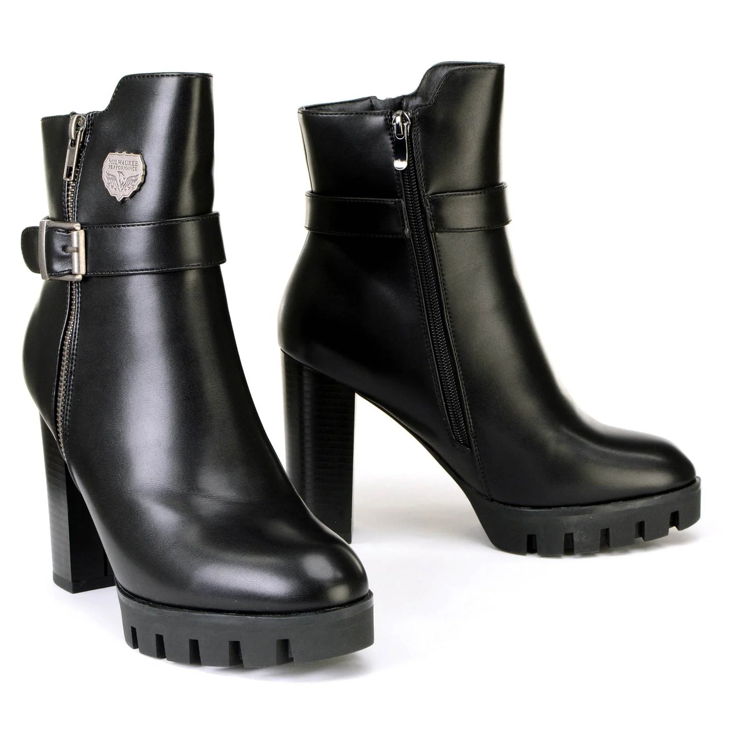 Women's Black Fashion Casual Boots With Side Zipper Entry