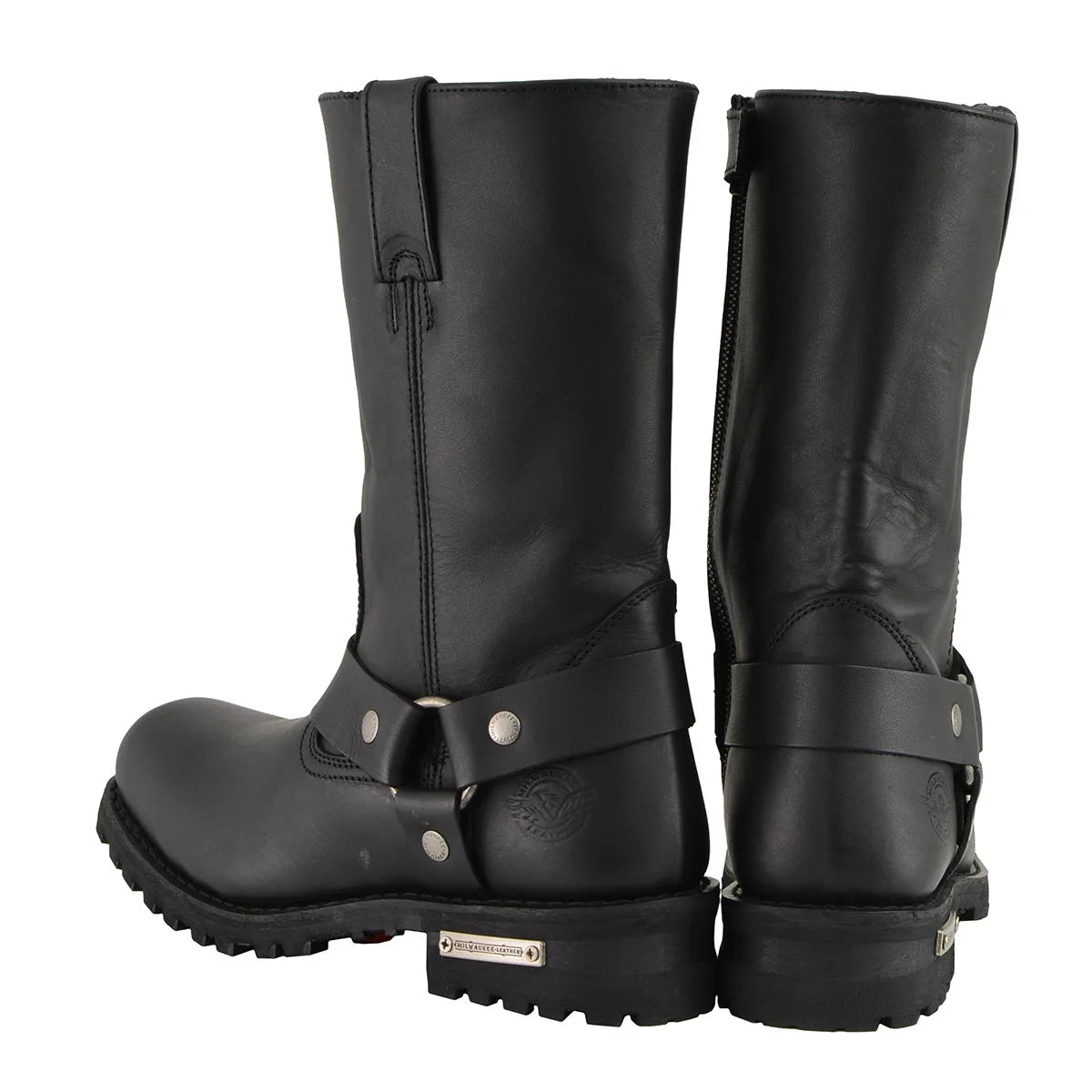 Men's Black 11-Inch Classic Square Toe Motorcycle Harness Boots MBM131