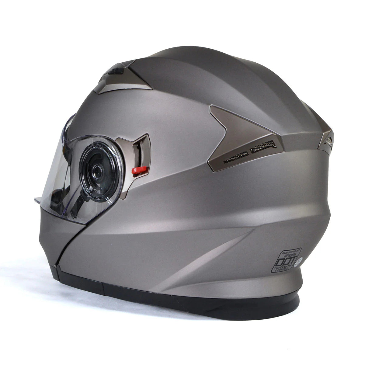 Ionized Silver Advanced Motorcycle Modular Helmet Biker w/ Drop Down Visor