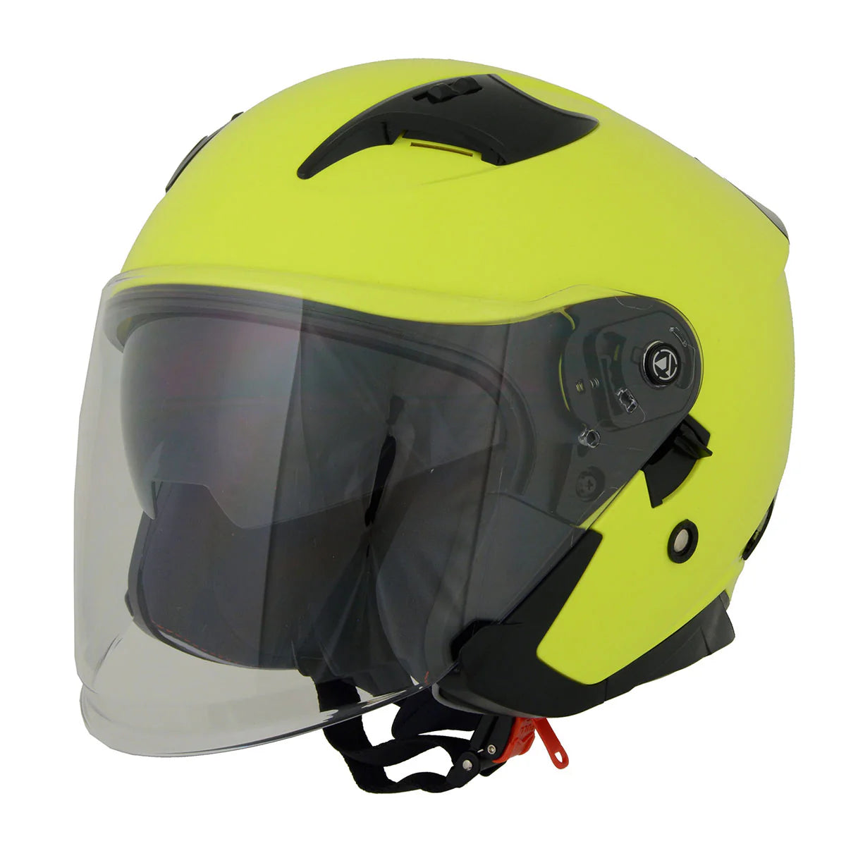 Shift Open Face 3/4 Blue Helmet Biker w/ Drop Down Visor   *Blue or Neon Yellow