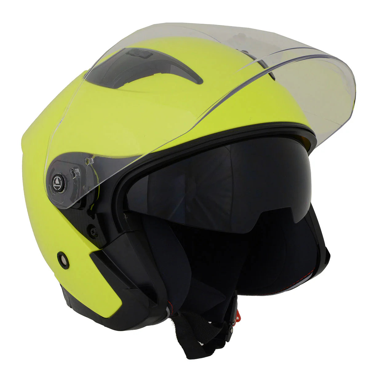 Shift Open Face 3/4 Blue Helmet Biker w/ Drop Down Visor   *Blue or Neon Yellow