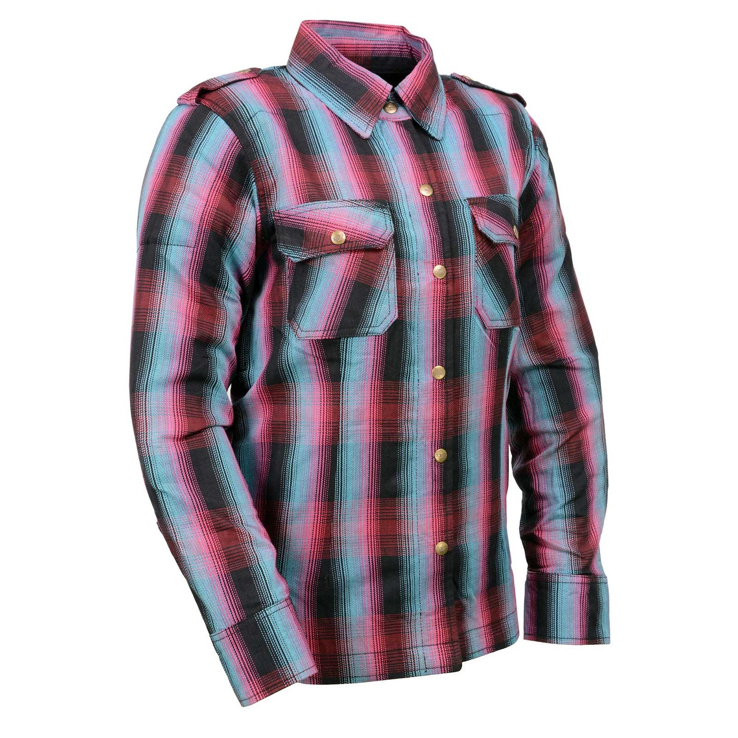 Armored Women’s Plaid Flannel Biker Shirt